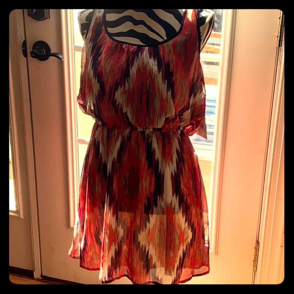 Trixxi XL summer dress new with tags coral/navy